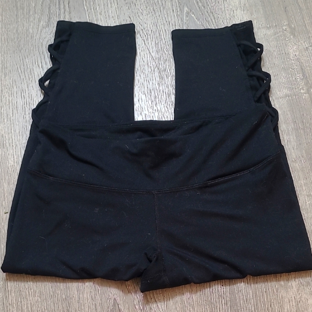 Champion Womens Leggings 3/4 BLACK size Medium